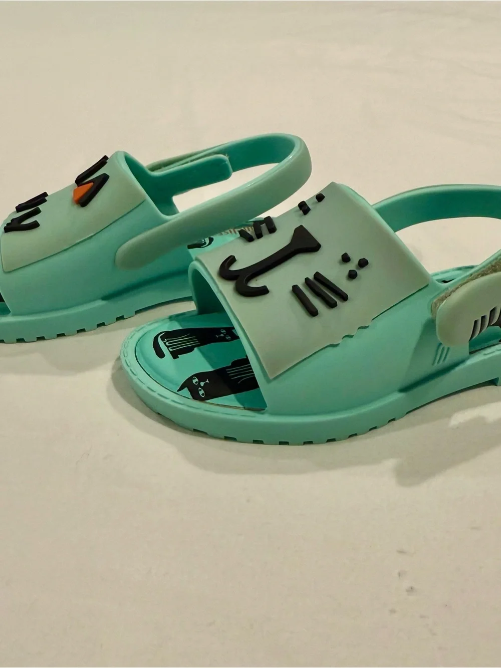 Mini Melissa Mini Mia + Fabula Jelly Sandals Girls 7 Cat Face Jellies Summer